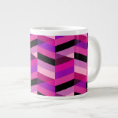 Abstracte chevron/visgraat | Paars & Violet Grote Koffiekop (Voorkant rechts)