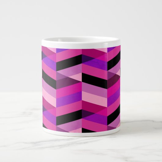 Abstracte chevron/visgraat | Paars & Violet Grote Koffiekop (Voorkant)