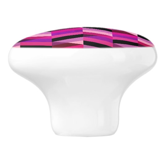 Abstracte chevron/visgraat | Paars & Violet Keramische Knop (Zijkant)