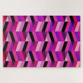 Abstracte chevron/visgraat | Paars & Violet Legpuzzel (Horizontaal)