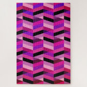 Abstracte chevron/visgraat | Paars & Violet Legpuzzel (Verticaal)