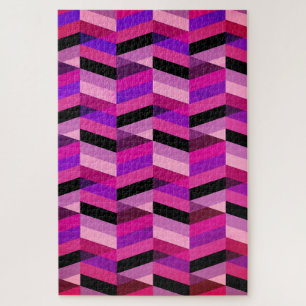 Abstracte chevron/visgraat   Paars & Violet Legpuzzel
