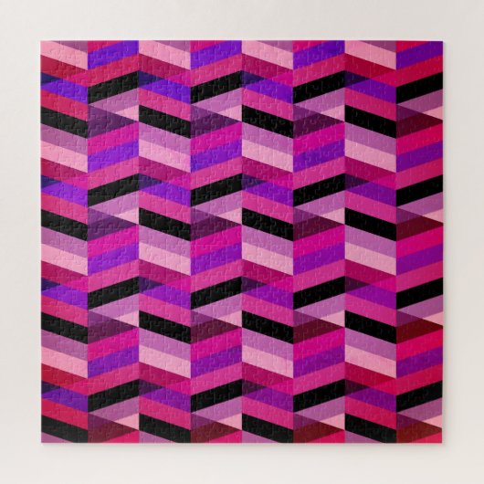 Abstracte chevron/visgraat | Paars & Violet Legpuzzel (Verticaal)