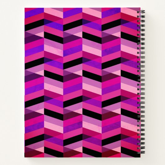 Abstracte chevron/visgraat | Paars & Violet Notitieboek (Achterkant)