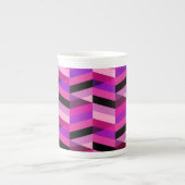 Abstracte chevron/visgraat | Paars & Violet Porselein Kop (Voorkant)