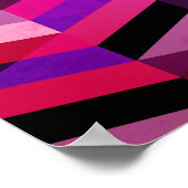 Abstracte chevron/visgraat | Paars & Violet Poster (Hoek)