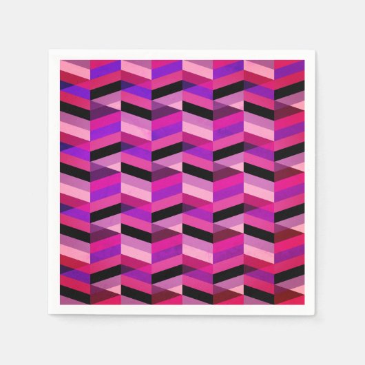 Abstracte chevron/visgraat | Paars & Violet Servet (Voorkant)
