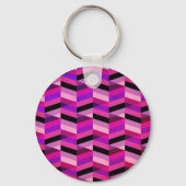 Abstracte chevron/visgraat | Paars & Violet Sleutelhanger (Voorkant)