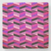 Abstracte chevron/visgraat | Paars & Violet Stenen Onderzetter (Voorkant)