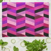 Abstracte chevron/visgraat | Paars & Violet Theedoek (Gevouwen)