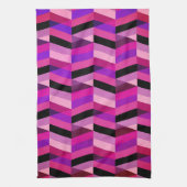 Abstracte chevron/visgraat | Paars & Violet Theedoek (Verticaal)