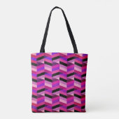Abstracte chevron/visgraat | Paars & Violet Tote Bag (Achterkant)