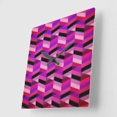 Abstracte chevron/visgraat | Paars & Violet Vierkante Klok (Hoek)