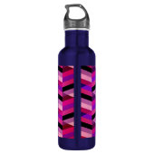 Abstracte chevron/visgraat | Paars & Violet Waterfles (Achterkant)