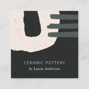 ABSTRACTE CHIC CERAMIC TEXTURE BLACK BLUSH SPECKLE VIERKANTE VISITEKAARTJE