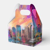 Abstracte Chicago Skyline Kunst Bedankdoosjes (Achterkant)