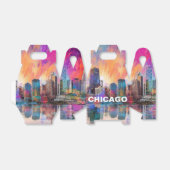 Abstracte Chicago Skyline Kunst Bedankdoosjes (Uitgevouwen)