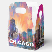 Abstracte Chicago Skyline Kunst Bedankdoosjes (Geopend)