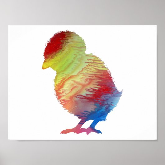 Abstracte Chick Silhouette Poster (Voorkant)
