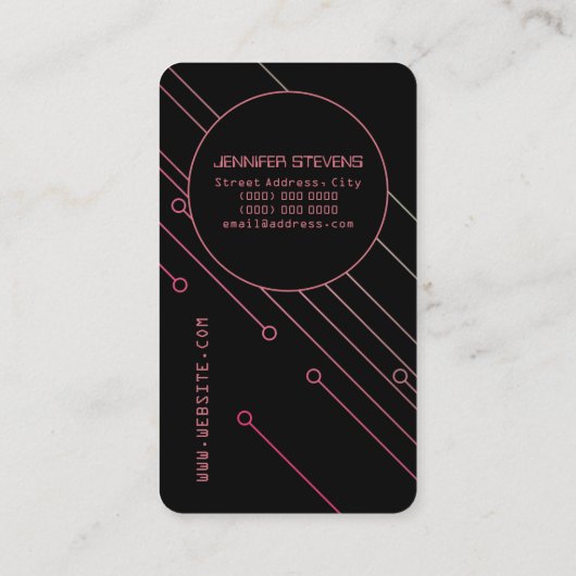 Abstracte chippatrooncyberstijl visitekaartje (Achterkant)