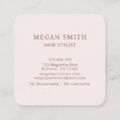 Abstracte chique alcoholinkt vierkante visitekaartje (Achterkant)