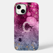 Abstracte chique luxe glam marmeren gietverf Case-Mate iPhone case (Achterkant)