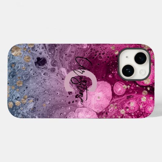 Abstracte chique luxe glam marmeren gietverf Case-Mate iPhone case (Achterkant (horizontaal))