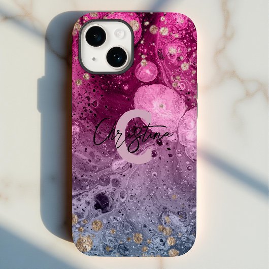 Abstracte chique luxe glam marmeren gietverf Case-Mate iPhone case