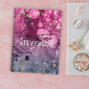 Abstracte chique luxe glam marmeren gietverf notitieboek