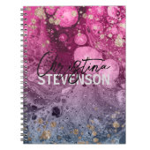 Abstracte chique luxe glam marmeren gietverf notitieboek (Voorkant)