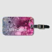 Abstracte chique luxe moderne glam marmeren verf bagagelabel (Voorkant (horizontaal))
