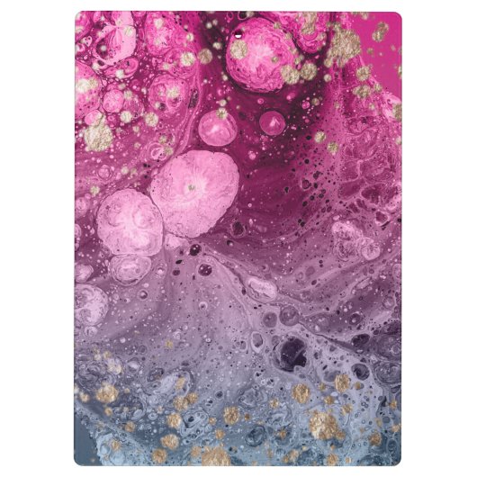 Abstracte chique luxe moderne glam marmeren verf klembord (Achterkant)