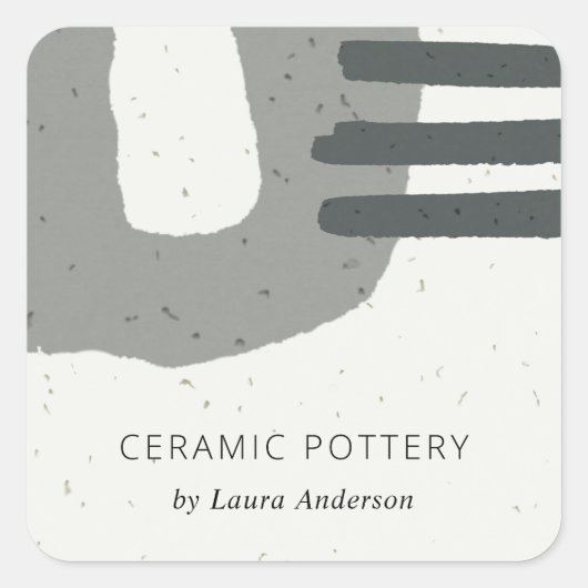 ABSTRACTE CHISCHE KERAMISCHE TEXTUUR VAN GEMOEDRUK VIERKANTE STICKER (Voorkant)