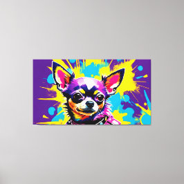 ABSTRACTE CHIUAHUA POPART CANVAS AFDRUK