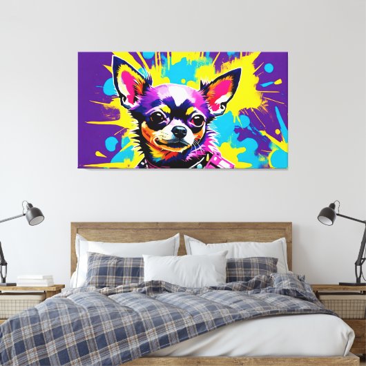 ABSTRACTE CHIUAHUA POPART CANVAS AFDRUK (Insitu (Slaapkamer))