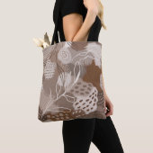 Abstracte chocoladebruine collagevormen tote bag (Dichtbij)