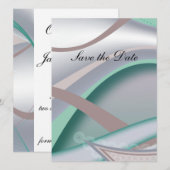 Abstracte chocolademunt save the date (Voorkant / Achterkant)