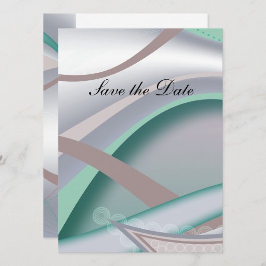 Abstracte chocolademunt save the date (Voorkant / Achterkant)