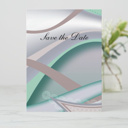 Abstracte chocolademunt save the date (Staand voorkant)