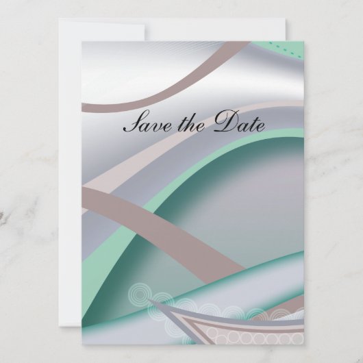 Abstracte chocolademunt save the date (Voorkant)