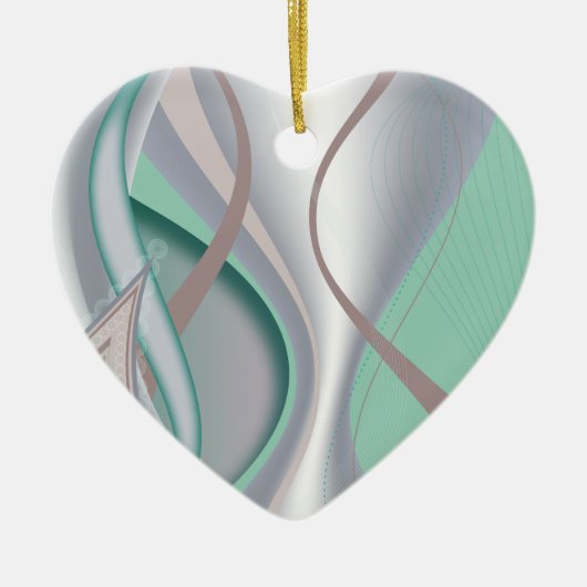 Abstracte chocolademunt tornado keramisch ornament (Voorkant)