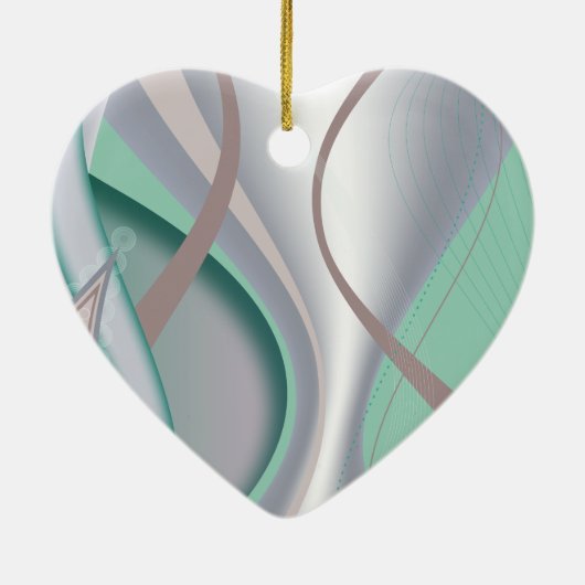 Abstracte chocolademunt tornado keramisch ornament (Achterkant)