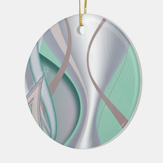 Abstracte chocolademunt tornado keramisch ornament (Links)