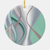 Abstracte chocolademunt tornado keramisch ornament (Achterkant)