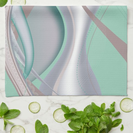 Abstracte chocolademunt tornado theedoek (Gevouwen)