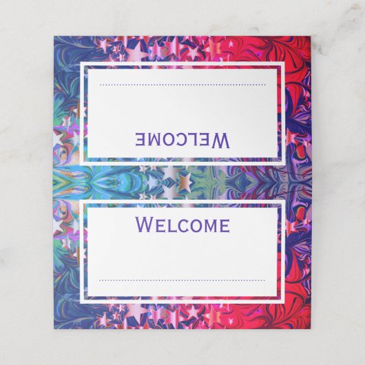 Abstracte CHRISTMAS STARS Paars Red Lila CUSTOM Plaatskaartje (Buitenkant ongevouwen)