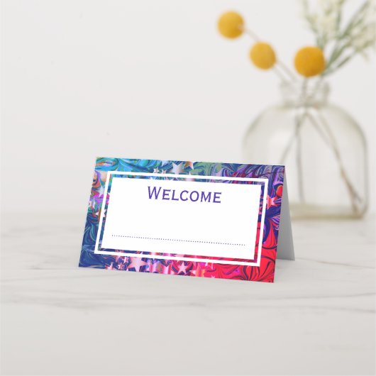 Abstracte CHRISTMAS STARS Paars Red Lila CUSTOM Plaatskaartje (Voorkant)