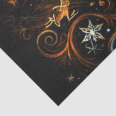 Abstracte Christmas Village Chalk Drawing Night Sk Tissuepapier (Detail)