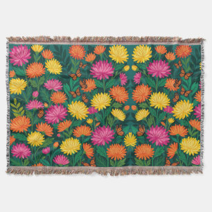 Abstracte Chrysanten Vlinders Dekens Deken