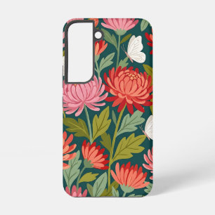 Abstracte Chrysanthemum Vlinders Samsung Hoesjes Galaxy Hoesje